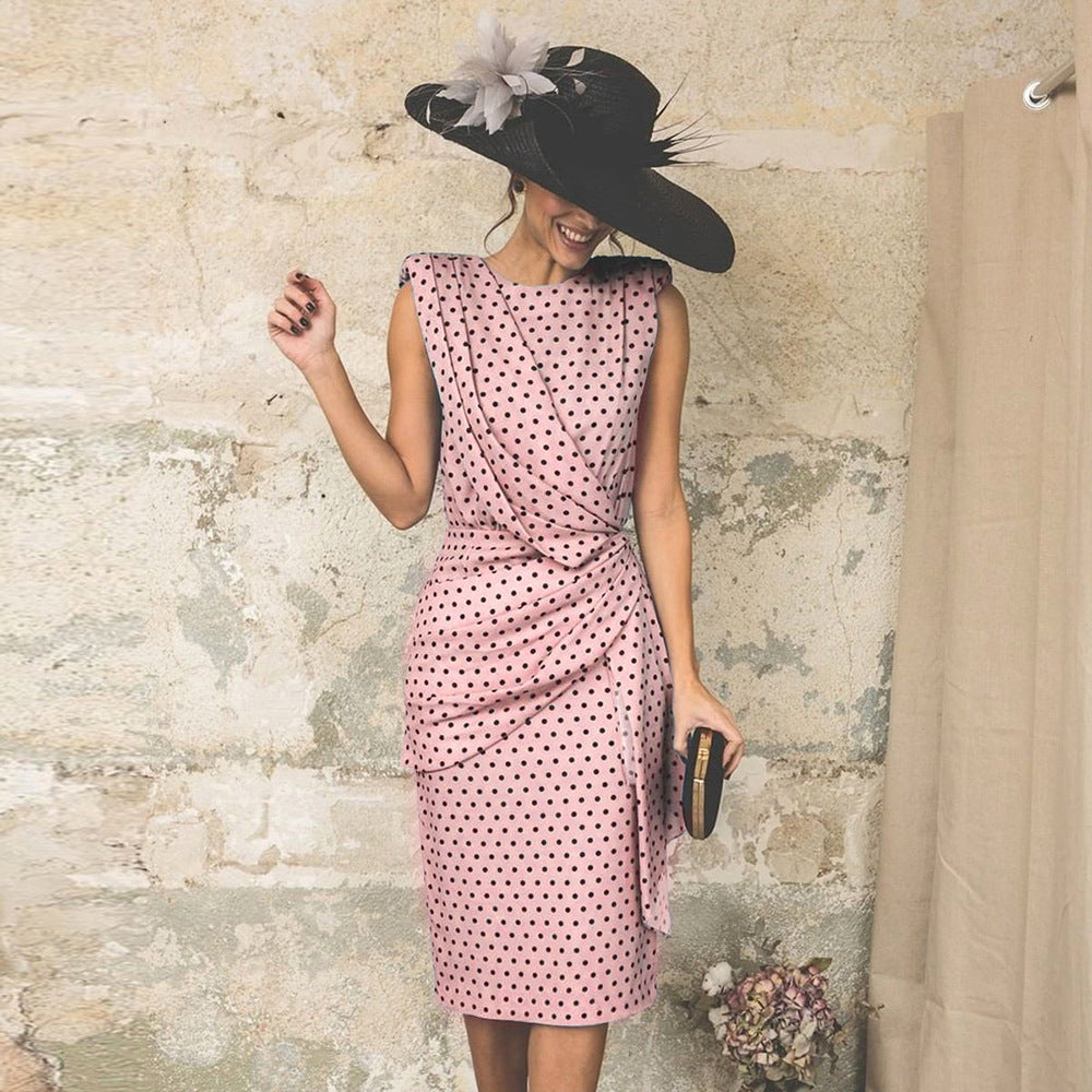 Pink Dress Women with Relaxed Make in Pink#colour_pink