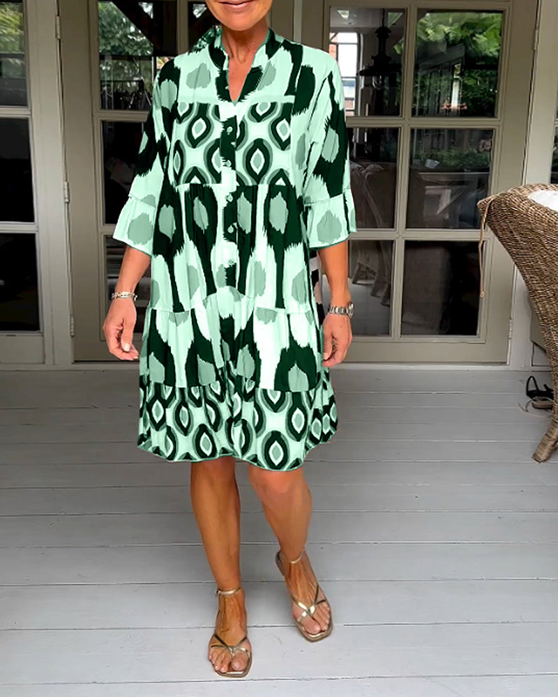 Linen Dress Women in Green#colour_green