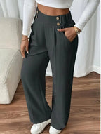 Wide Leg Trousers Women with High Waist in Grey#colour_grey