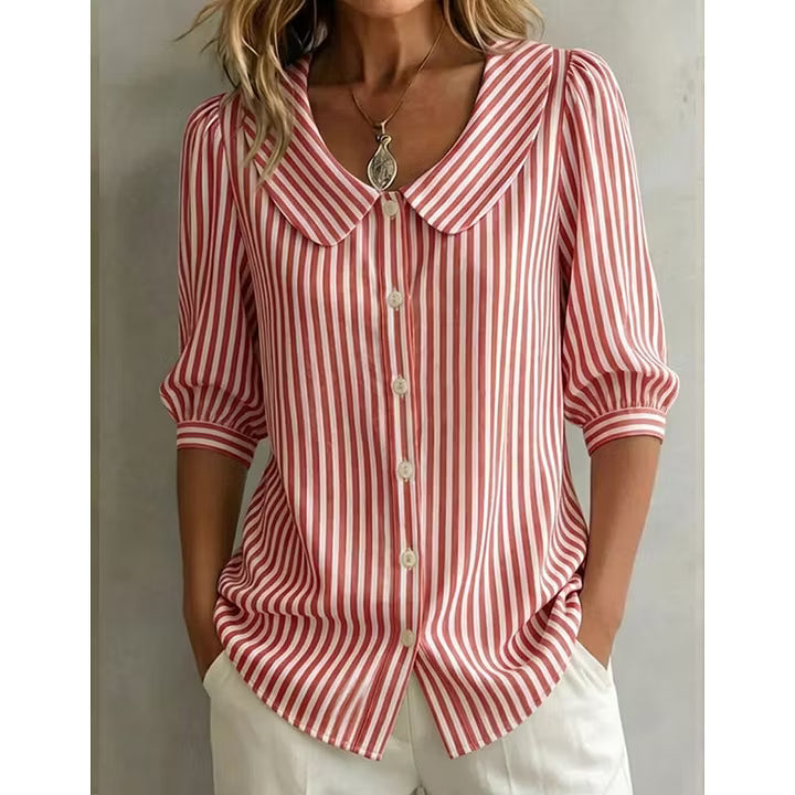 Ladies Linen Shirt Women in Red#colour_red