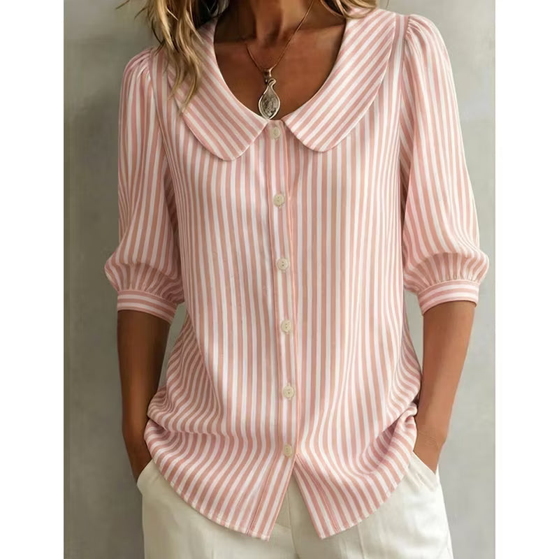 Ladies Linen Shirt Women in Pink#colour_pink