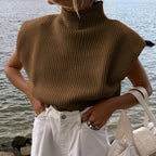 Going Out Tops Women with Knitted Fabric in Brown#colour_brown