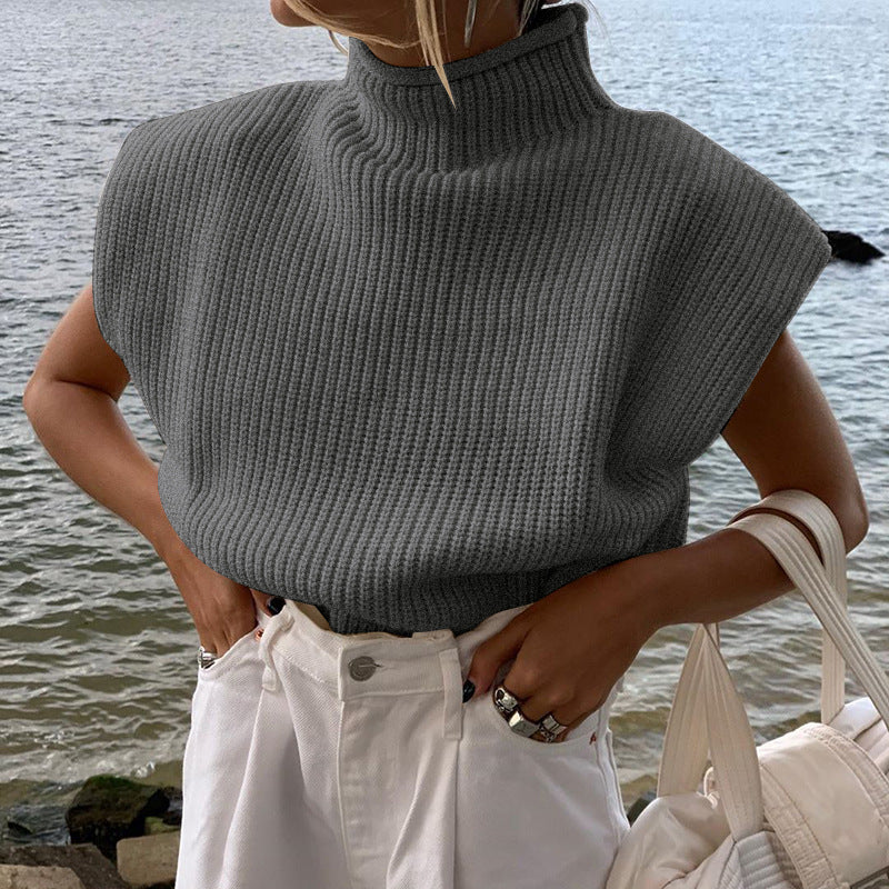 Going Out Tops Women with Knitted Fabric in Grey#colour_grey