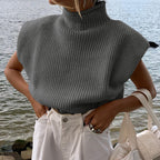 Going Out Tops Women with Knitted Fabric in Grey#colour_grey