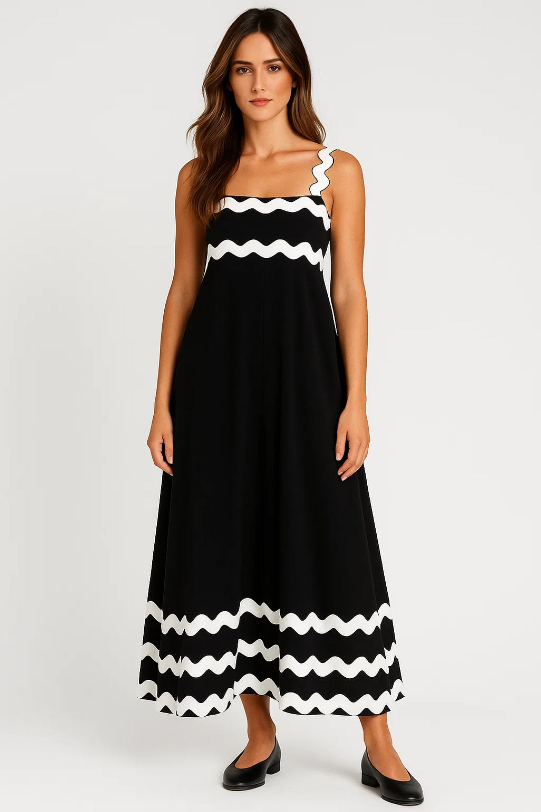 Beach Dresses Women with Full Length in Black#colour_black