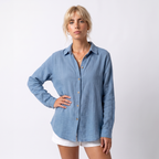 Hawaiian Shirts Women with Oversized Fit in Blue#colour_blue