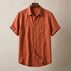 White Shirt Women in Orange#colour_orange