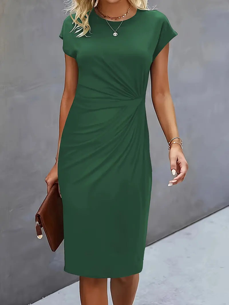 Bodycon Dress Women with Midi Length and Full Length in Dark Green#colour_dark-green