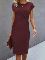 Bodycon Dress Women with Midi Length and Full Length in Chocolate#colour_chocolate