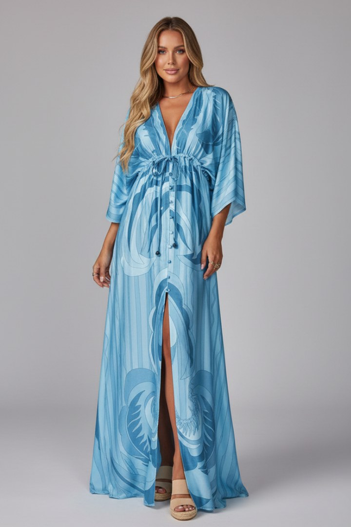 Boho Maxi Dress Women in Blue by Fashion Like You#colour_blue