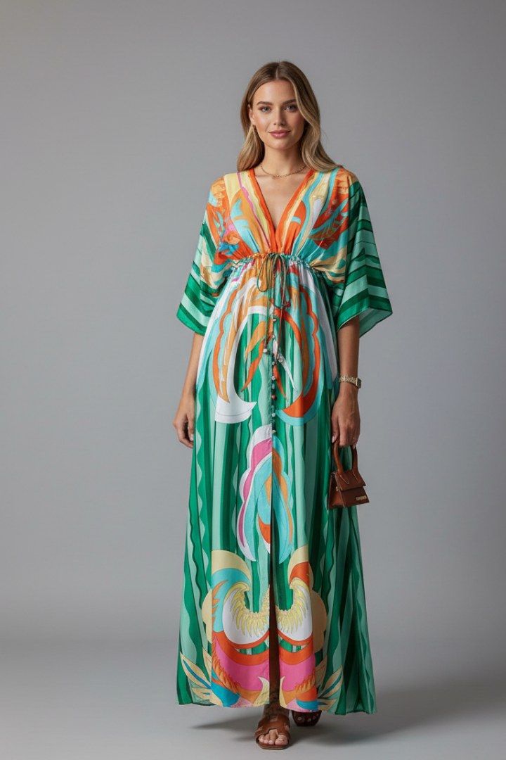 Boho Maxi Dress Women in Green by Fashion Like You#colour_green