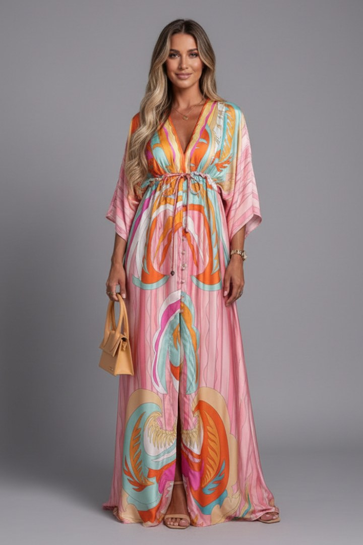Boho Maxi Dress Women in Pink by Fashion Like You#colour_pink