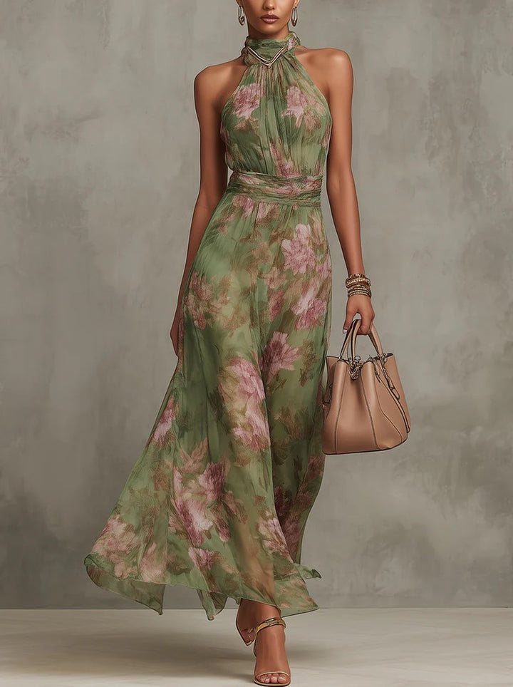 Halter Maxi Dress Women in Green by Fashion Like You#colour_green