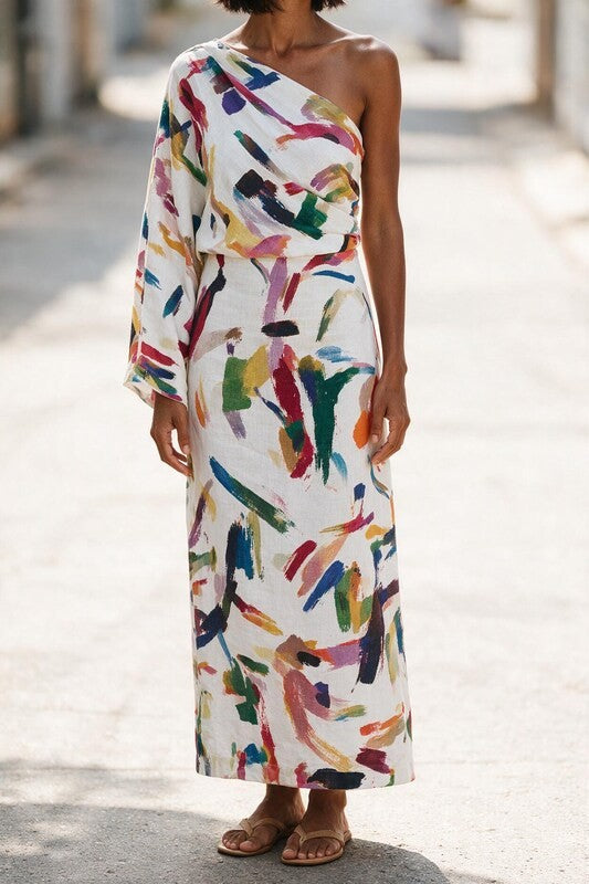 Linen Maxi Dress Women by Fashion Like You#colour_white