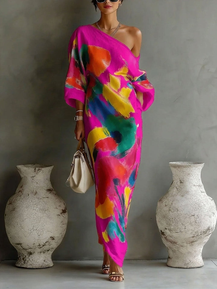 Linen Maxi Dress Women in Pink by Fashion Like You#colour_pink