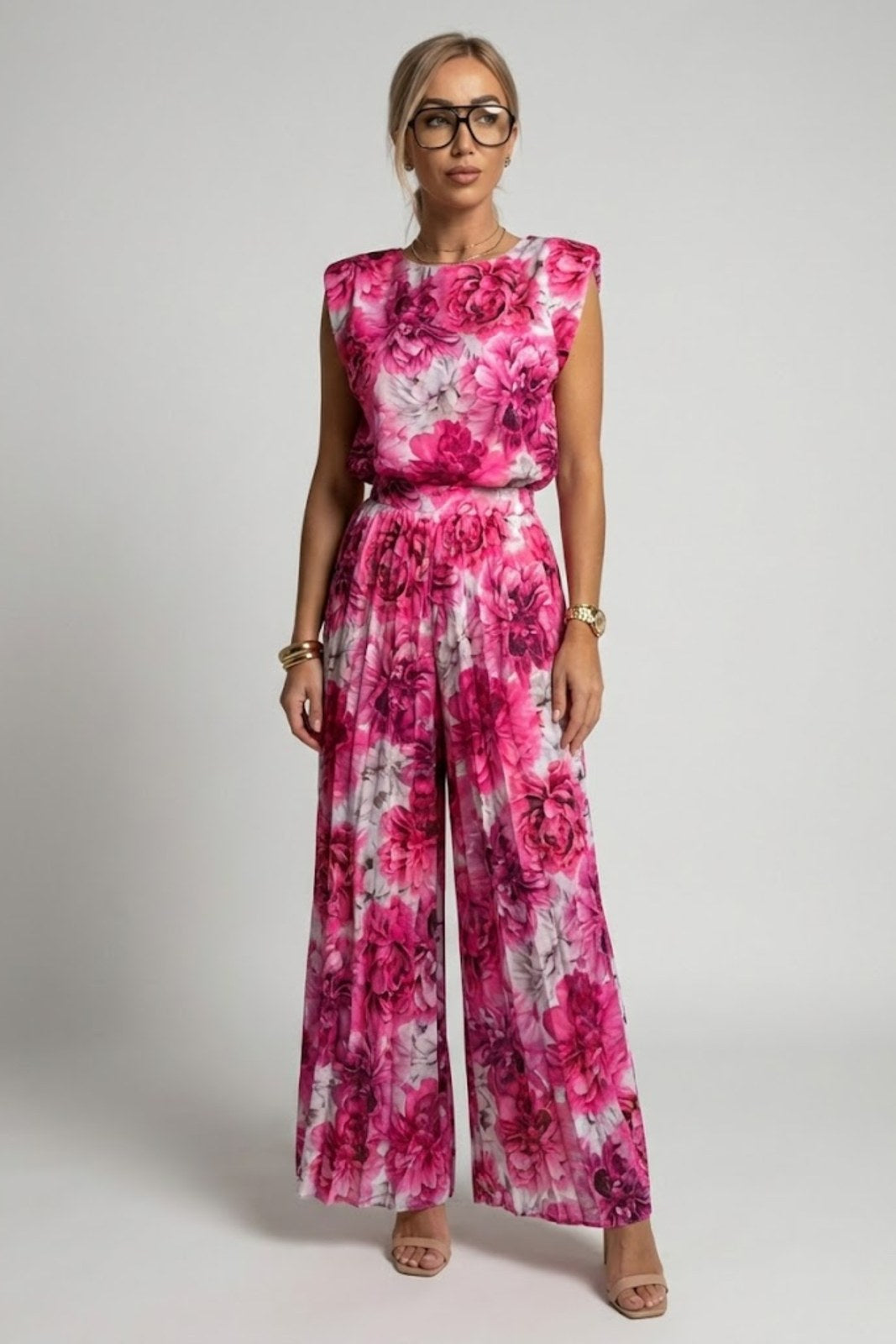 Pleated Jumpsuit Women in Pink by Fashion Like You#colour_pink