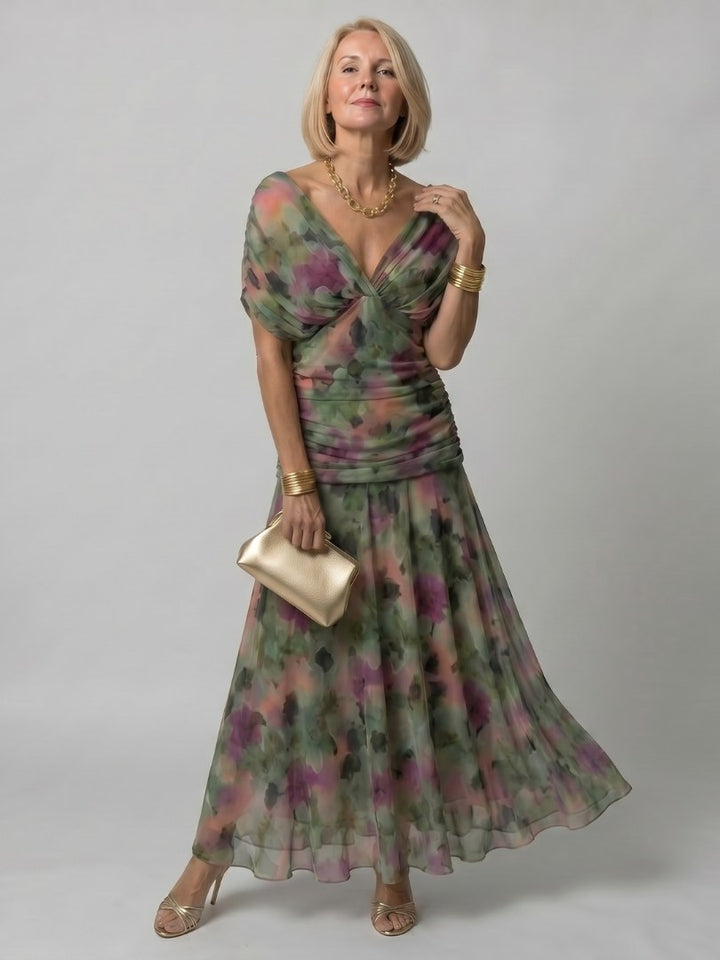 Printed Maxi Dress Women in Dark Green by Fashion Like You#colour_dark-green