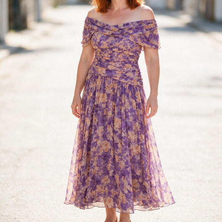 Printed Maxi Dress Women by Fashion Like You#colour_light-purple
