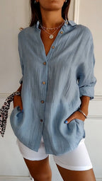 Shirts Women with Oversized Fit in Blue#colour_blue