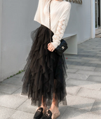 Maxi Skirts Women in Black#colour_black