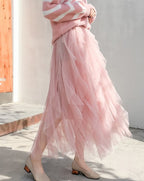 Maxi Skirts Women in Pink#colour_pink
