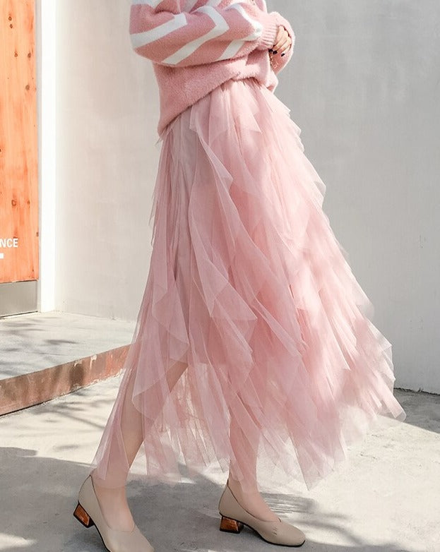 Maxi Skirts Women in Pink#colour_pink