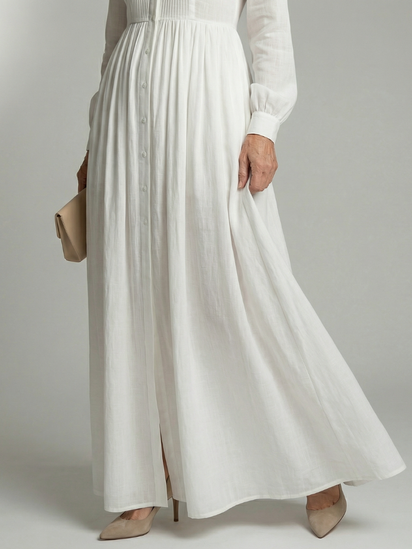 White Maxi Dress Women in White#colour_white