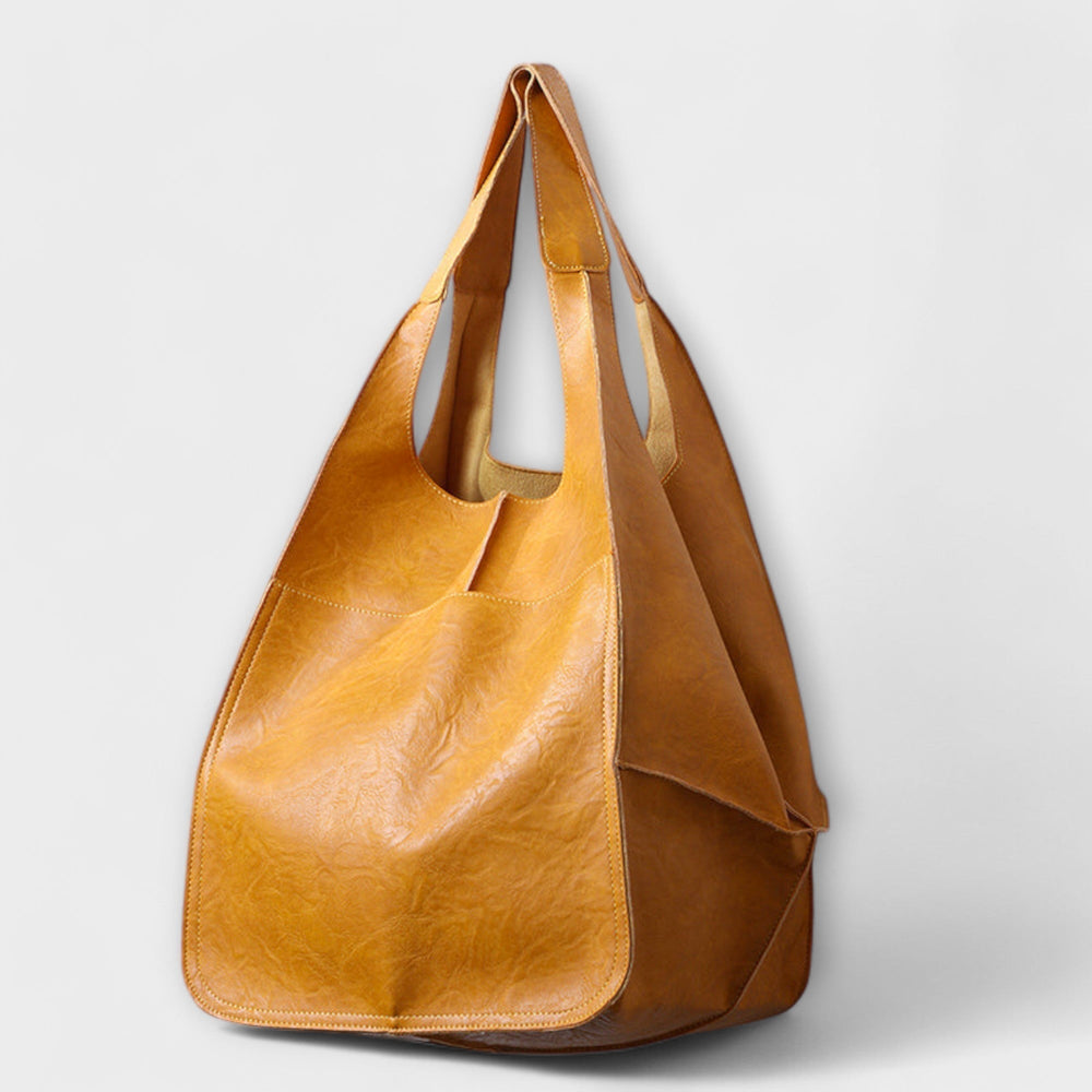 Tote Bag Women Slouchy Shoulder | Soft Vegan Leather and Open Top – Yellow #colour_yellow