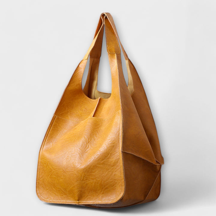 Tote Bag Women Slouchy Shoulder | Soft Vegan Leather and Open Top – Yellow #colour_yellow