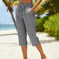 Capri Pants Women with Cropped Length in Black#colour_black