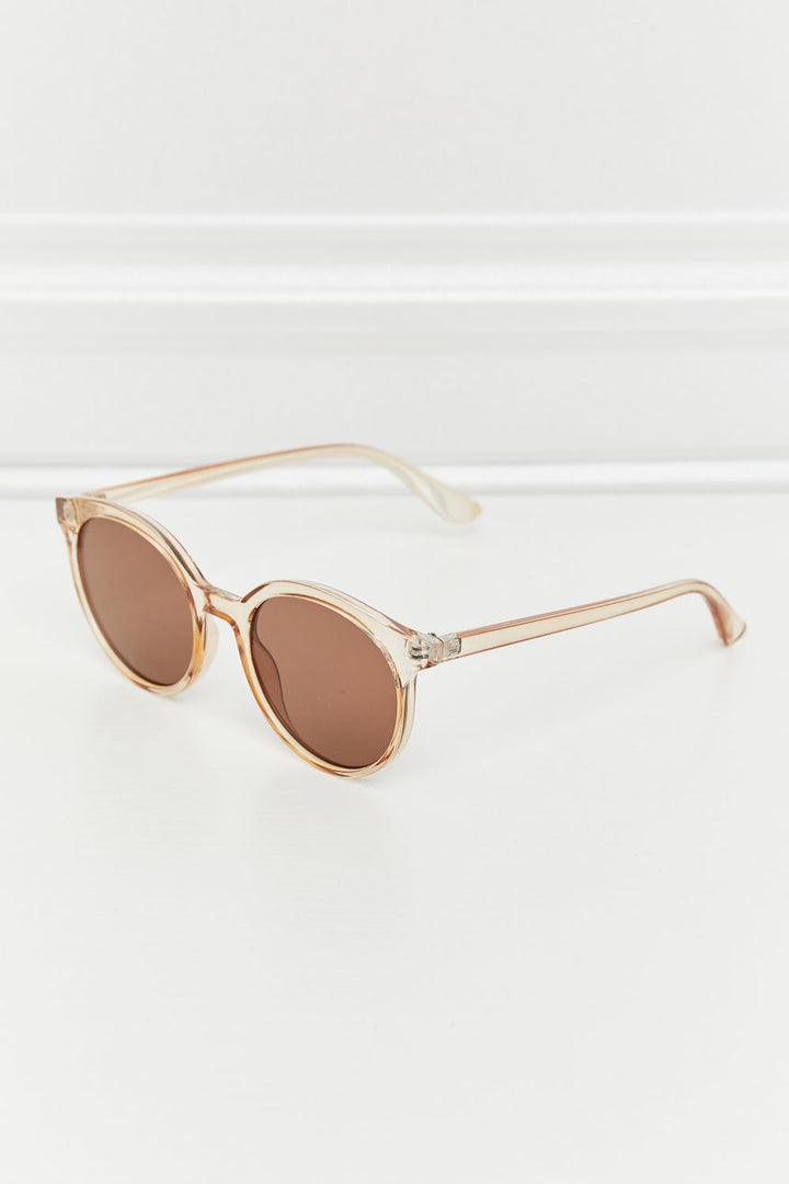 Sunglasses Women Round Frame UV400 | Gradient Tinted Lenses in Tan#colour_tan