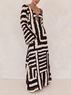 Black Dress Women with Belted Waist and Full Length in Black#colour_black