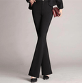 Work Pants Women with High Waist in Black#colour_black