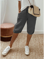 Capri Pants Women with Relaxed Make and Oversized Fit in Charcoal#colour_charcoal