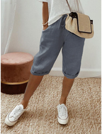 Capri Pants Women with Relaxed Make and Oversized Fit in Grey#colour_grey