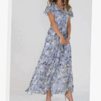 Floral Dress Women with Full Length in Purple#colour_purple