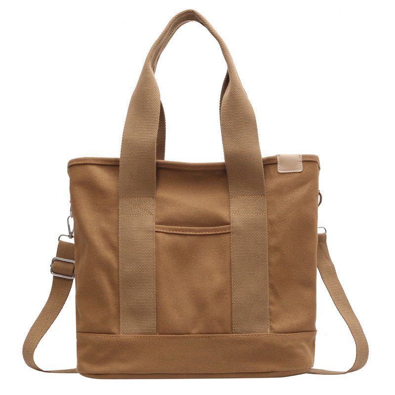 Crossbody Bag Women Canvas Everyday | Slip Pocket and Long Handles – Khaki #colour_khaki