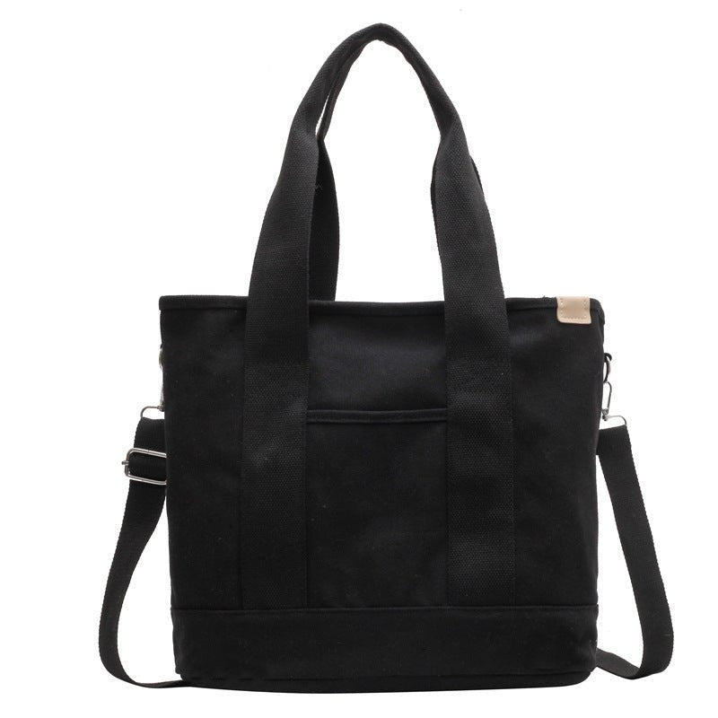 Crossbody Bag Women Canvas Everyday | Slip Pocket and Long Handles – Black #colour_black