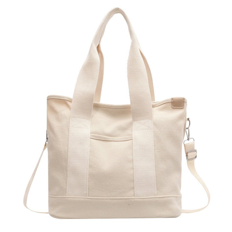 Crossbody Bag Women Canvas Everyday | Slip Pocket and Long Handles – White #colour_white