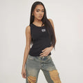 Tank Top Women with Slim Cut in Black#colour_black