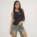 Tank Top Women with Slim Cut in Black#colour_black